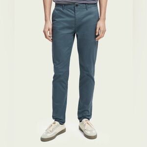 Scotch & Soda Men’s Fave Regular Tapered Fit Pant in Steel 30/32